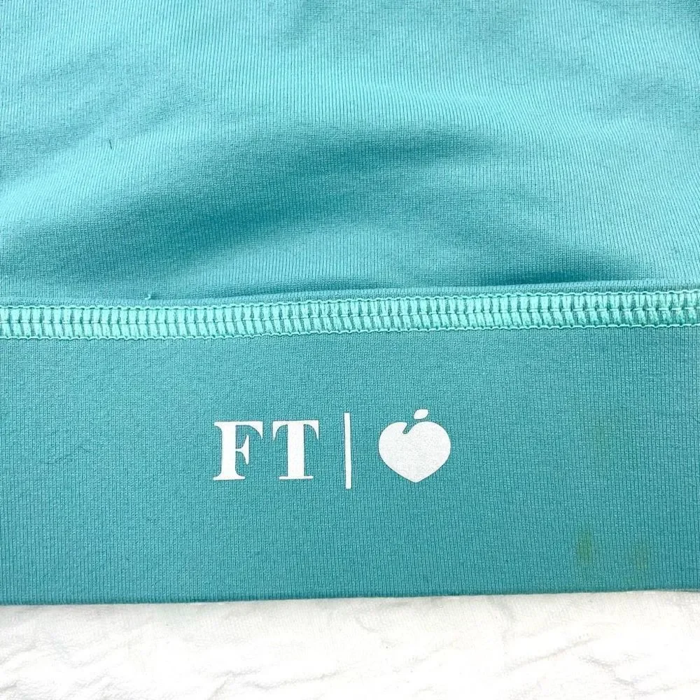 BUY 1 GET 1 FREE FT large teal and tan sports bra mesh overlay high neck
